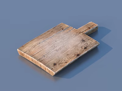 Wooden Cutting Board Must Have Kitchen Tool With Natural Wood Grain 3d model