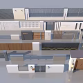 Building Exterior Wall Design with Modern Stone Metal Railings Windows and Doors