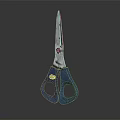 Practical Household Scissors with Blue Handles and Shiny Metal Blades for Daily Use