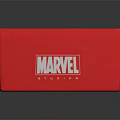 Red MARVEL Plastic Storage Box With Lid And Black Handles For Organizing Items