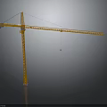 Yellow Construction Tower Crane With Long Boom And Hanging Hook For Building Projects