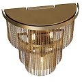 Modern Elegant Multi Layered Golden Chain Chandelier For Home Interior Design
