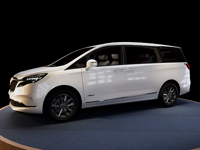 White MPV Car With Sleek Exterior Design And Modern Alloy Wheels 3d model