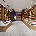 Modern Tobacco And Liquor Store Interior With Shelves Stocked With Alcohol Tobacco And Display Counters