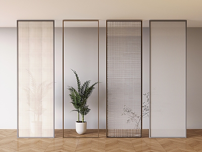 New Chinese style glass partition Middle style porch partition 3d model