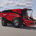 Red CASE IH Combine Harvester with Large Tires Agricultural Functional Vehicle in Warehouse