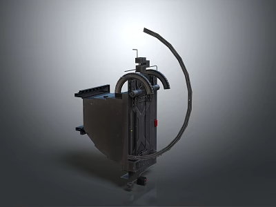 Industrial Mechanical Equipment With Curved Metal Arm And Stable Base Structure 3d model