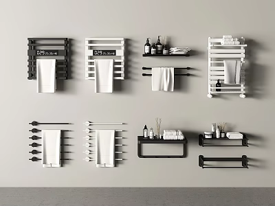 Modern Towel Rack Electric Heating Towel Rack Storage Rack Towel Rack 3d model