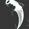 Tactical Karambit Weapon With Curved Blade And Black Blue Handle Design