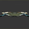Vibrant Blue Legged Crab With Green Body And Orange Claws On Dark Background