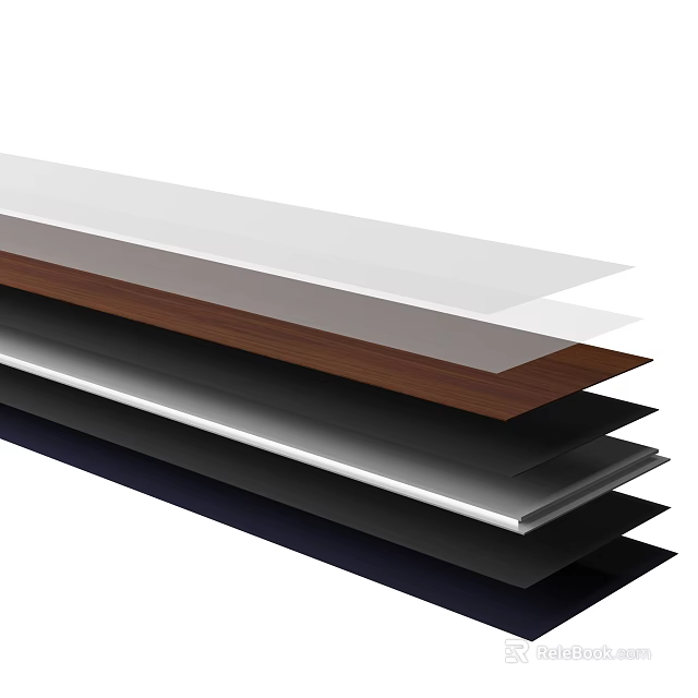 Wooden Flooring Structure Featuring Stacked Layers Of Different Materials And Colors 3d model 