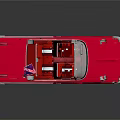 Red Classic Convertible Car With Open Top And Leather Seats