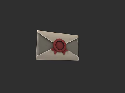 Classic Books And Magazines Packaging With White Envelope And Red Wax Seal 3d model