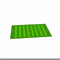 Stadium Building With Green Turf Football Field Featuring White Marking Lines And Playing Areas