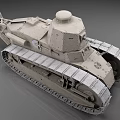 Vintage Military Tank With Tracks Turret And Cannon On Dark Background