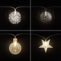Decorative Wall Hanging Lights with Snowflake Sphere Star and Hollow Design for Home Decor