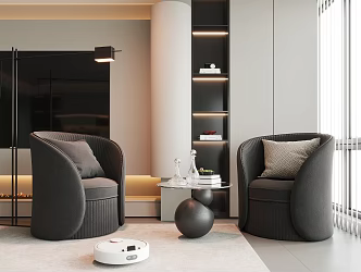 Italian Chair Leisure Chair Single Chair Side Table Coffee Table Station Light Unit Sofa Leisure Chair Combination Chair 3d model