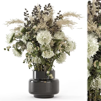Vase Floral Decorative Ornaments Desktop Ornaments 3d model