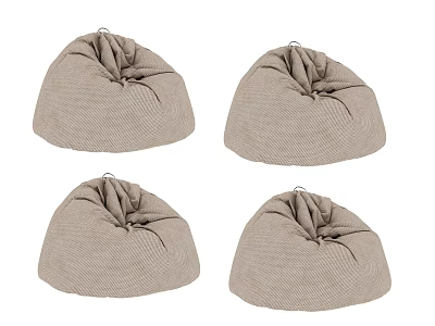 Four Beige Bean Bag Single Sofas For Comfortable Living Room Seating Options 3d model