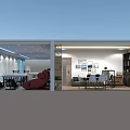 Modern Fitness Gym with Spin Bikes Treadmill Ping Pong Table Wall Arrows and Evolution Decor