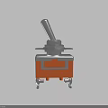 Toggle Switch With Silver Lever Gray And Orange Body And Metal Pins
