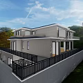 Sunlit Modern Detached Villa with Large Glass Windows Spacious Terrace and Greenery