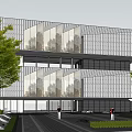 Modern Sale Office Building With Glass Curtain Wall And Surrounding Green Trees