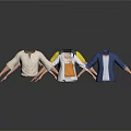 3D Clothing Models With Various Styles And Different Designs On White Background