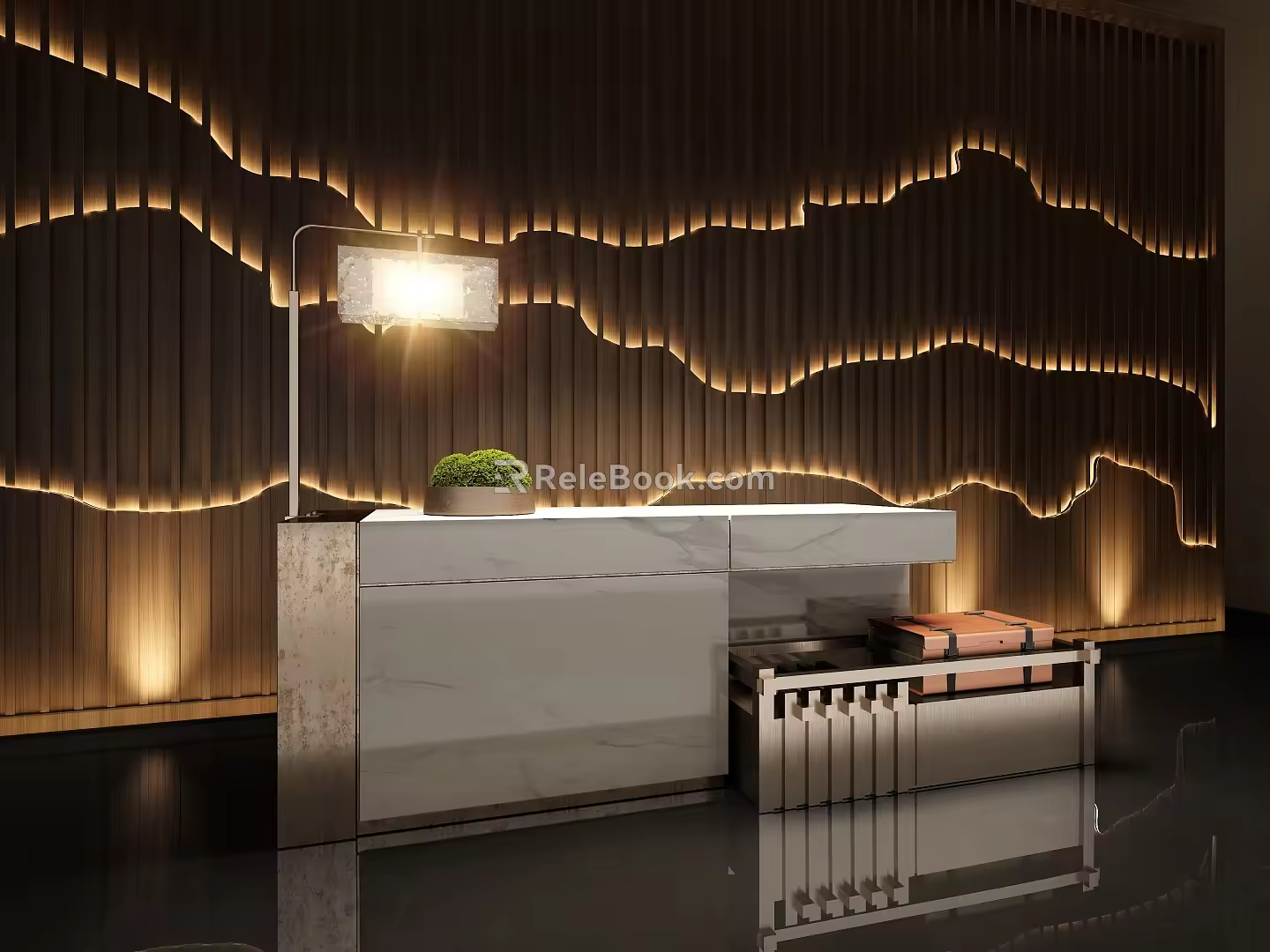 New Chinese Reception Desk Lobby Reception Desk Hotel Reception Desk 3d model