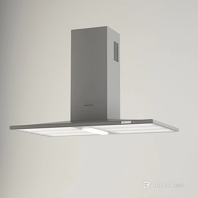 Modern Stainless Steel Kitchen Range Hood With LED Lights And Sleek Design 3d model 