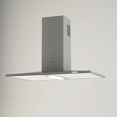 Modern Stainless Steel Kitchen Range Hood With LED Lights And Sleek Design 3d model