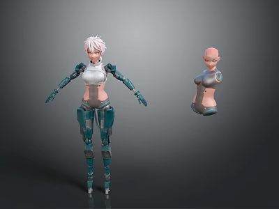 Robot Character Full Body And Upper Torso Models With Mechanical Design 3d model