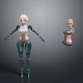 Robot Character Full Body And Upper Torso Models With Mechanical Design