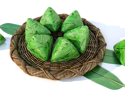 Dragon Boat Festival dumplings green elements 3d model Dragon Boat Festival dumplings green elements 3d model