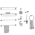 Modern Stainless Steel Bathroom Accessories With Towel Bars Rings Toilet Paper Holders And Soap Dishes