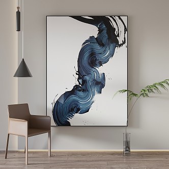 Modern Abstract Painting Simple Hanging Painting 3d model