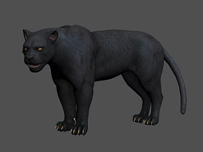 Realistic Black Reptile 3D Model Standing On Gray Background With Detailed Scales 3d model