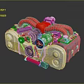 Mechanical Power Unit Featuring Red Components Gray Body And Gear Pulley System