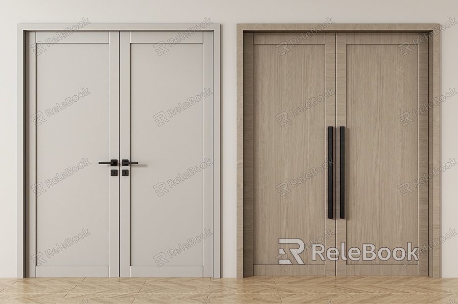 Modern Double Door Double Door Wooden Door Swing Door Banquet Hall Swing Door Hotel Swing Door model