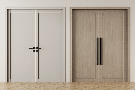 Modern Double Door Double Door Wooden Door Swing Door Banquet Hall Swing Door Hotel Swing Door 3d model