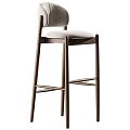 Modern Bar Stools With Wooden Frame And Light Upholstered Seat Backrest
