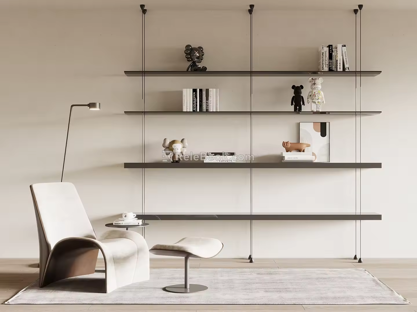 Modern Bookshelf 3d model