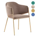 Modern Luxury Single Chair With Soft Upholstery And Golden Metal Legs Multiple Color Choices