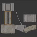 Gray Stone Slab Building Materials With Interlocking Curved Design And Circular Holes