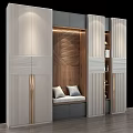 Modern Wooden Wardrobe Interior Design With Built in Shelves And Ambient Lighting