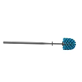 Durable Toilet Brush With Metal Rod And Blue Round Bristles For Cleaning