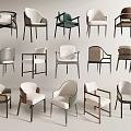 Stylish Leisure Chairs With Various Designs Fabric Seats Wooden Frames And Armrests