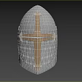 Medieval Knight Armor Helmet With Metal Cross Design And Vintage Style