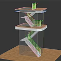 Modern Multi Level Staircase Design With Transparent Structure And Platforms In Architectural Model 3d model