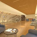 Modern Gym Interior With Treadmills Comfortable Seating And Wooden Floors